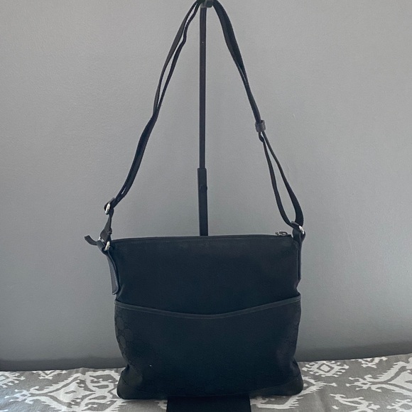 Gucci Handbags - Gucci GG Black Canvas Messenger/Crossbody Bag with Dust Bag